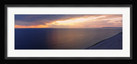 Framed Clouds over a lake at dusk, Lake Michigan, Michigan, USA Print