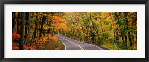 Framed Route 41 Keweenaw Peninsula nr Copper Harbor MI USA Print