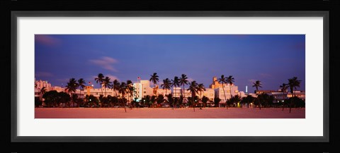Framed Miami Beach at dusk, FL Print