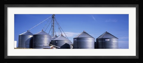 Framed Grain storage bins, Nebraska, USA Print