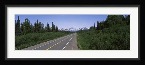 Framed Road passing through a landscape, George Parks Highway, Alaska, USA Print