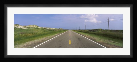 Framed Road passing through a landscape, North Carolina Highway 12, Cape Hatteras National Seashore, Outer Banks, North Carolina, USA Print