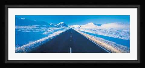 Framed Winter road Glencoe Scotland Print