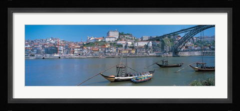 Framed Ponte de Dom Luis I &amp; Douro River Porto Portugal Print