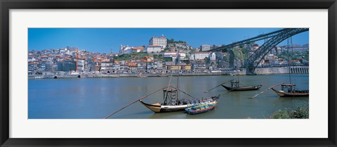 Framed Ponte de Dom Luis I &amp; Douro River Porto Portugal Print