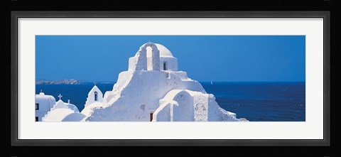 Framed Chruch Rooftops, Mykonos Greece Print