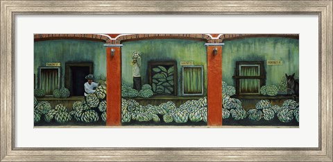 Framed Close Up of Mural on a wall, Cancun, Yucatan, Mexico Print