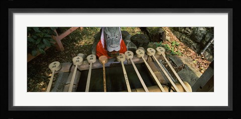 Framed Water ladles in a shrine, Fushimi Inari-Taisha, Fushimi Ward, Kyoto, Kyoto Prefecture, Kinki Region, Honshu, Japan Print