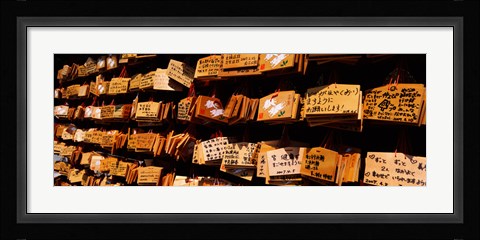 Framed Votive tablets in a temple, Tsurugaoka Hachiman Shrine, Kamakura, Kanagawa Prefecture, Kanto Region, Japan Print
