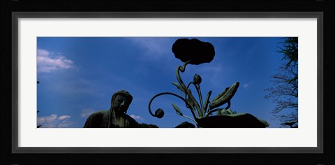 Framed Low angle view of statue of Daibutsu Great Buddha, Kotoku-in Temple, Kamakura, Kanagawa Prefecture, Kanto Region, Japan Print