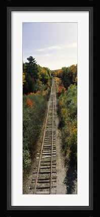 Framed Railroad tracks along Route 1A between Ellsworth and Bangor, Maine, USA Print