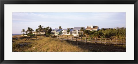 Framed Houses on the beach, Gasparilla Island, Florida, USA Print
