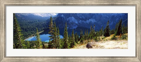 Framed High angle view of a lake, Grinnell Lake, US Glacier National Park, Montana, USA Print