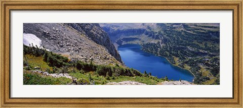 Framed High angle view of a lake, Hidden Lake, US Glacier National Park, Montana, USA Print