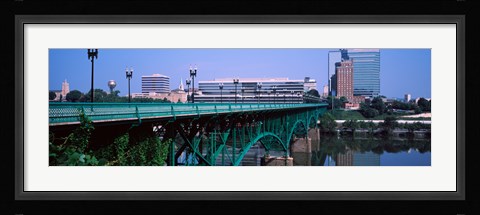 Framed Bridge across river, Gay Street Bridge, Tennessee River, Knoxville, Knox County, Tennessee, USA Print
