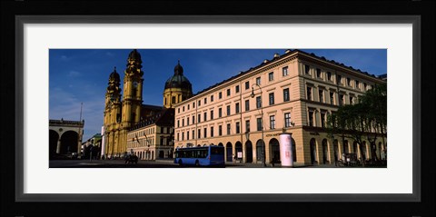 Framed Buildings at a town square, Feldherrnhalle, Theatine Church, Odeonsplatz, Munich, Bavaria, Germany Print