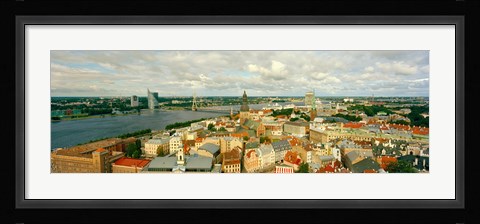 Framed High angle view of a cityscape, Daugava River, Riga, Latvia Print