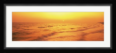 Framed Sunset over Gulf Of Mexico, Panama City Beach, Florida, USA Print