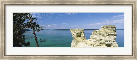 Framed Miner&#39;s Castle, Pictured Rocks National Lakeshore, Lake Superior, Munising, Upper Peninsula, Michigan, USA Print