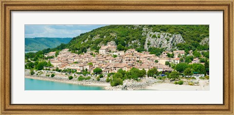 Framed Village on the Lake of Sainte-Croix, France Print