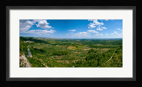 Framed Valley with Olive Trees and Limestone Hills, Les Baux-de-Provence, Bouches-Du-Rhone, Provence-Alpes-Cote d'Azur, France Print