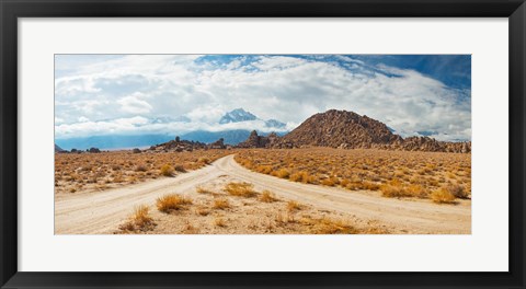 Framed Converging roads, Alabama Hills, Owens Valley, Lone Pine, California, USA Print