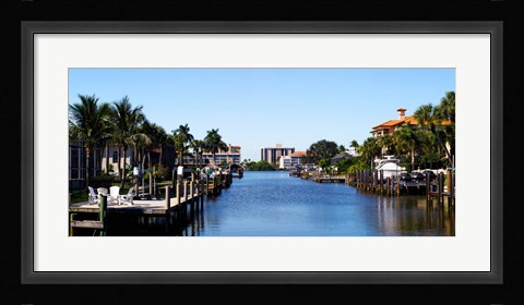 Framed Waterfront homes in Naples, Florida, USA Print