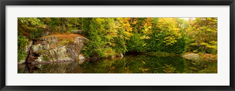 Framed Colorful trees and rocks along the Musquash River, Muskoka, Ontario, Canada Print