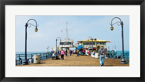 Framed Tourists on Santa Monica Pier, Santa Monica, Los Angeles County, California, USA Print