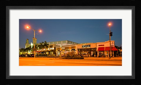 Framed Night scene of Downtown Culver City, Culver City, Los Angeles County, California, USA Print