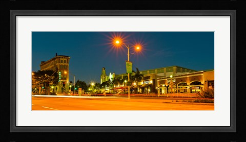 Framed Night scene Culver City, Los Angeles County, California, USA Print