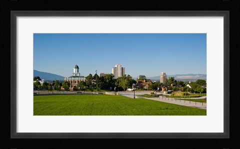 Framed Lawn with Salt Lake City Council Hall in the background, Capitol Hill, Salt Lake City, Utah, USA Print
