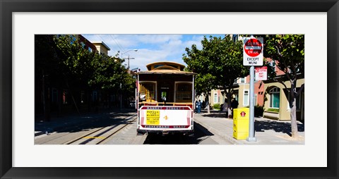 Framed Cable car on a track on the street, San Francisco, San Francisco Bay, California, USA Print