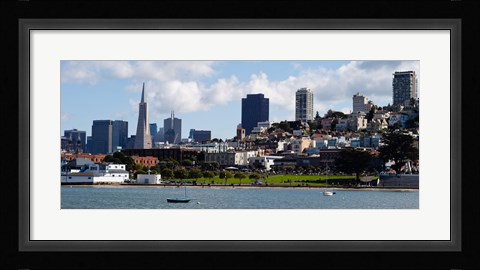 Framed Buildings at the waterfront, Transamerica Pyramid, Pacific Heights, San Francisco, California, USA 2011 Print