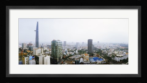 Framed Aerial view of a cityscape, Ho Chi Minh City, Vietnam Print