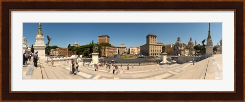 Framed Tourists at town square, Palazzo Venezia, Piazza Venezia, Rome, Lazio, Italy Print