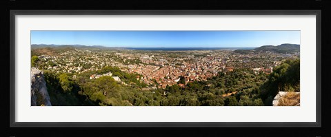 Framed High angle view of a town, Hyeres-les-palmiers, Cote D'Azur, Provence-Alpes-Cote D'Azur, France Print