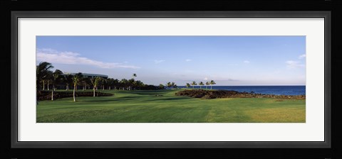 Framed Waikoloa Golf Course at the coast, Waikoloa, Hawaii, USA Print