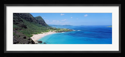 Framed High angle view of a coast, Makapuu, Oahu, Hawaii, USA Print