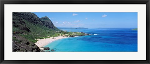 Framed High angle view of a coast, Makapuu, Oahu, Hawaii, USA Print