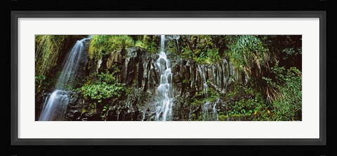 Framed Waterfall in a forest, Hawaii, USA Print