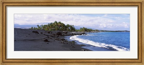Framed Surf on the beach, Hawaii, USA Print