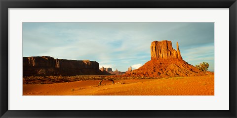 Framed Buttes Rock Formation with Blue Sky at Monument Valley Print