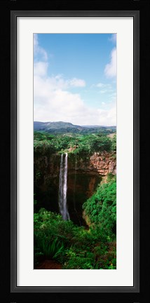 Framed Waterfall, Chamarel Waterfall, Chamarel, Mauritius Island, Mauritius (vertical) Print