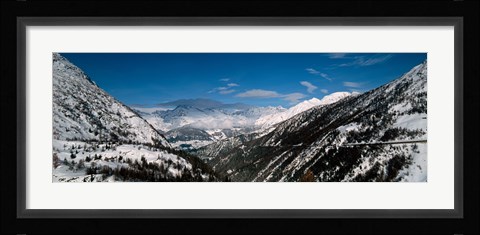 Framed Snowcapped mountains and Forests, Switzerland Print