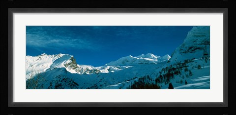 Framed Snowcapped mountain range, Simplon Pass, Valais Canton, Switzerland Print