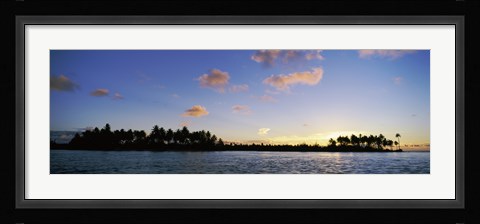 Framed Motus at Sunset, Bora Bora, Society Islands, French Polynesia Print