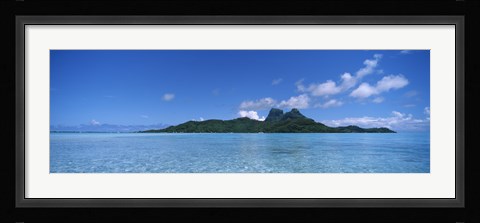 Framed Bora Bora from Motu Iti, Society Islands, French Polynesia Print