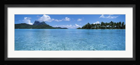 Framed Motu and lagoon, Bora Bora, Society Islands, French Polynesia Print