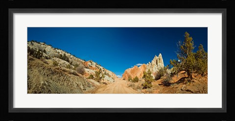 Framed Cottonwood Canyon Road passing through Grand Staircase-Escalante National Monument, Utah, USA Print